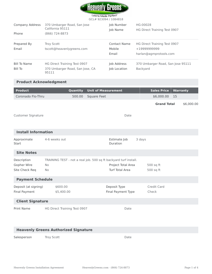 Page 1 of the draft agreement PDF