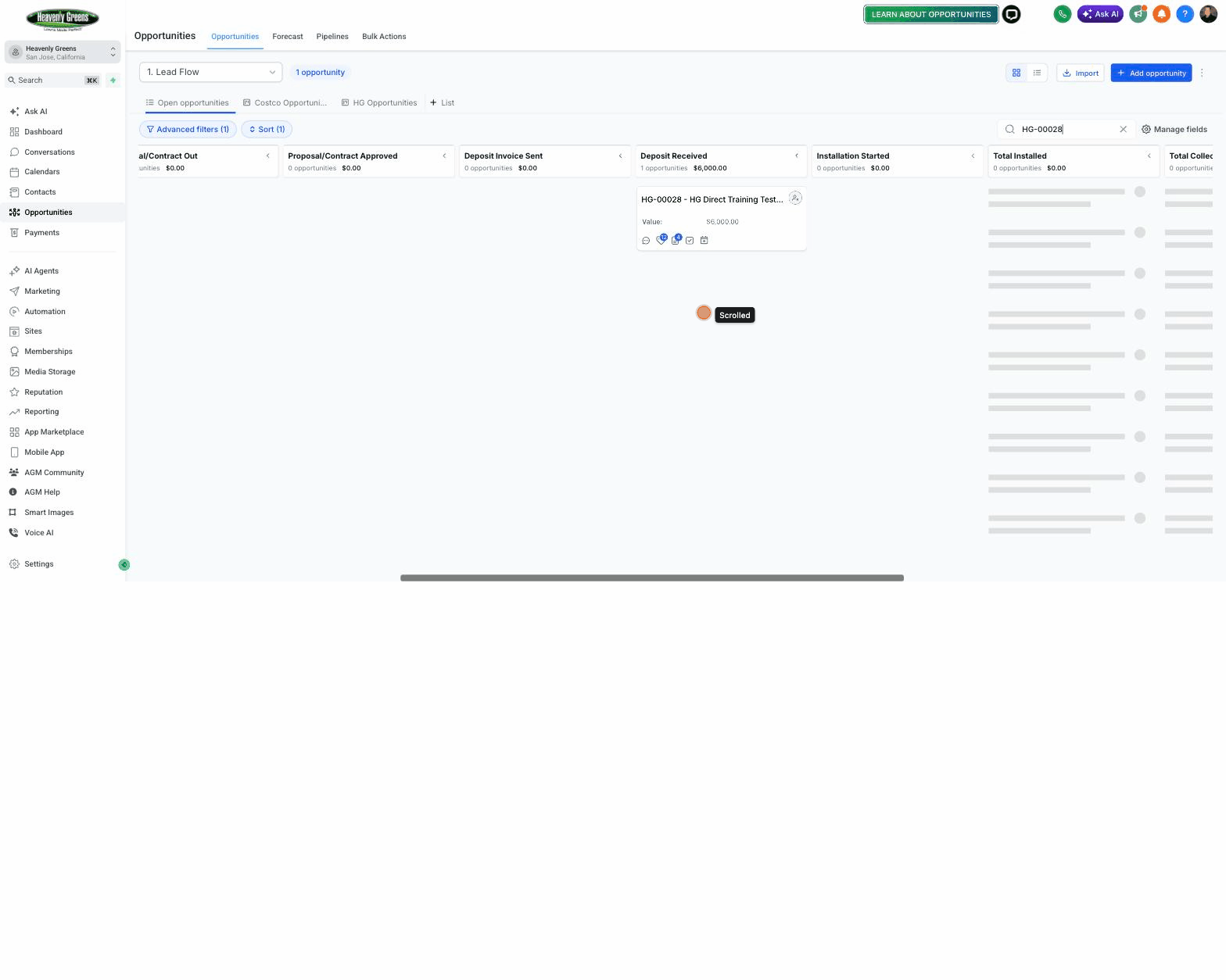 The pipeline card in Deposit Received