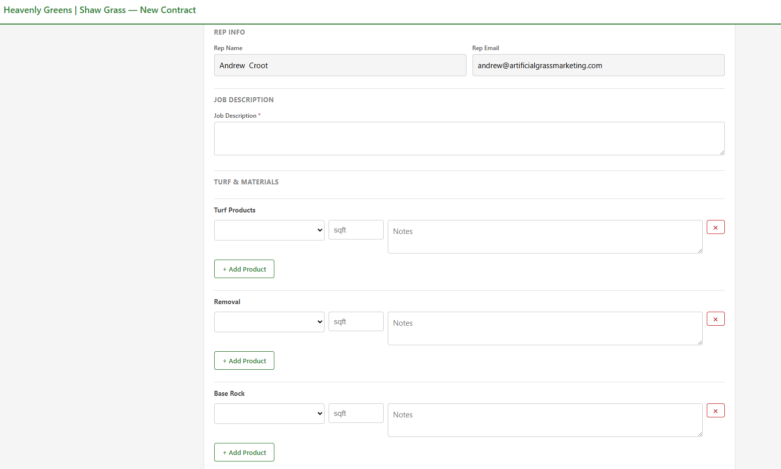Product selection details
